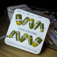 [Pipo Nails] Handmade press on nails Green series in Size XS