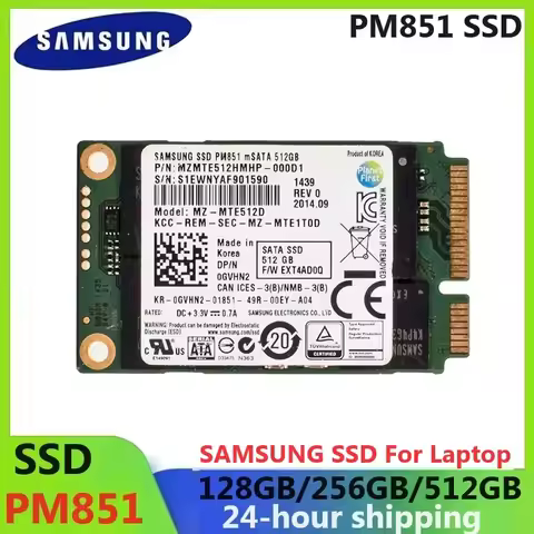 SAMSUNG PM851 SSD Internal Solid State Drive mSATA Internal SSD 128GB 256GB 512GB 1.8inch Nvme SATAI