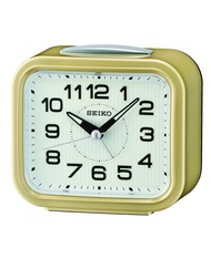 [Powermatic] SEIKO QHK050 QHK050G Digital Metallic Gold Color White Dial Bedside Alarm Clock