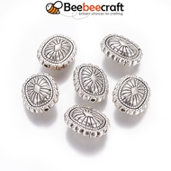 Beebeecraft 10pcs Tibetan Style Alloy Beads Rectangle with Rhombus Antique Silver 20x17x8.5mm Hole: 1.6mm