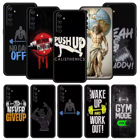 Gym Fitness Bodybuilding Case For Realme 12 11 10 9 8 5G 7 6 GT5 GT3 GT2 Pro C21 C11 C25 C35 For Rea
