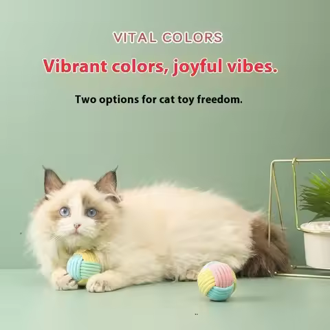 Cat toys, playful cat balls, bite resistant and grinding resistant cat cotton balls, rolling balls,