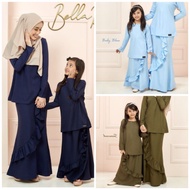 HIJAU Baju Kurung Bellarose Sedondon Mother Child/ Raya Clothes (Navy blue/ Moss Green/baby blue)1