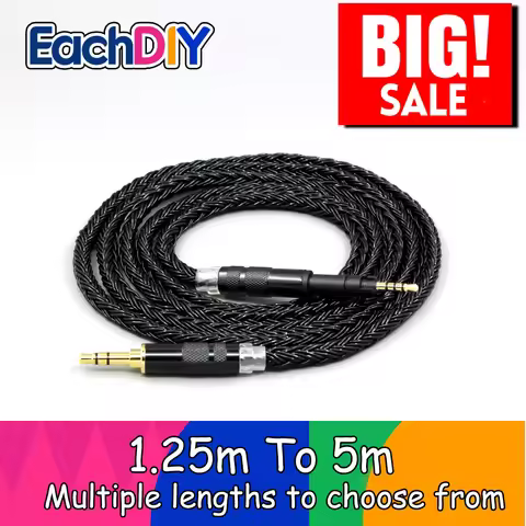 16 Core Black Braided Earphone Cable For Neumann ndh 20 30 ndh-20 ndh-30 NDH20 NDH30 headphone LN009