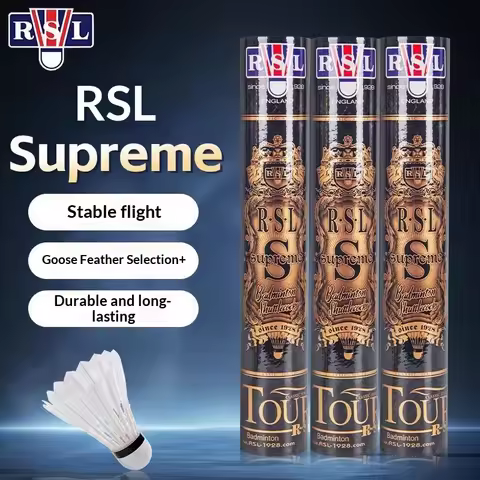 RSL Supreme/Classic Badminton Shuttlecocks Premium Goose Feathers Balls Durable Pro Competition Shut