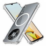 For ZTE Blade A73 Case 4G 5G With Magnetic Wireless Charger Sticker Shockproof Clear Soft Silicone P