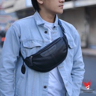 Waistbag Pusiill/Waist bag Kombinasi Kulit Sapi Asli/Tas Selempang