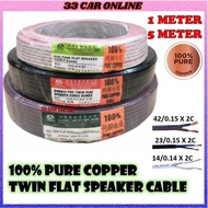 Fajar 0.75mm² 42/0.15 // 23/0.15 // 14/0.14 x 2 Core Speaker Cable Wire 100% Pure Copper