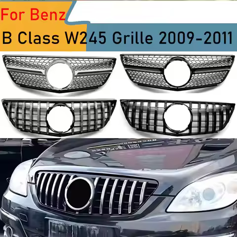 For Mercedes B-Class W245 2009-2011 Front Grille Mesh ABS Sport Bumper Grill Cover Replacement B160 
