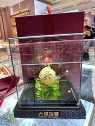 六福黃金單壽桃擺件