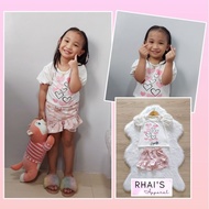 RHAI'S APPAREL Girls Casual Terno Set Cute Blouse with Short / Skort (Size 2T for 1-2 yo kid)
