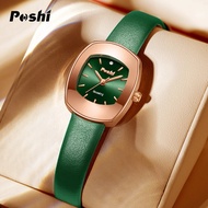 POSHI Watch for Women Waterproof 2023 Korean Fashion ladies vintage style Leather Quartz Casual Luminous Watch on Sale Original relos for Womens Girls