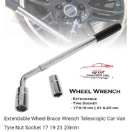 Heavy Duty Shape Tyre Opener Extendable Wheel Wrench Tyre Nut Socket 17,19,21,23 Pembuka Tayar Keret