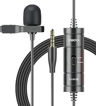BOYA BY-M1S Professional Lavalier Lapel Microphone Omnidirectional Condenser Mic for iPhone Android Smartphone DSLR Camera, Camcorders, Audio Recorders, PC Laptop Recording