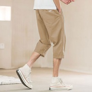 Three Quarter Pants Men Korean Sports Shorts Basic 3/4 Pants Fashion Drawstring Short Pants Men
