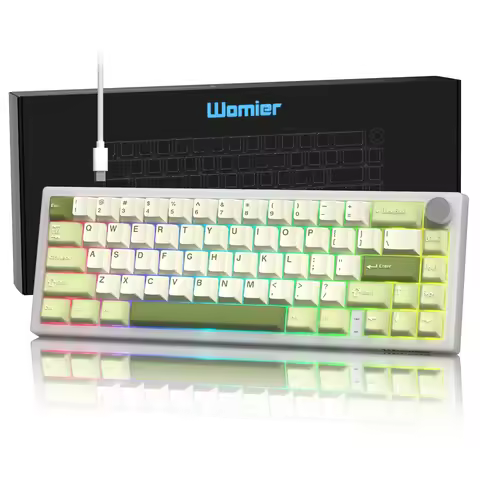 Hot Swap Gaming Keyboard Gasket Mount Womier VK66 PRO Wired QMK/VIA Mechanical RGB Knob Gamer Keyboa