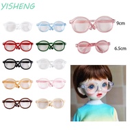YISHENG Transparent Plastic Glasses, Doll Accessory Transparent Round Transparent Glasses, Doll Eyeg