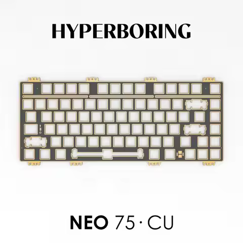 HYPERBORING Neo75·CU Keyboard Positioning Plate Custom PP PC POM FR4 FCFRP ALU Red Copper Brass Mech