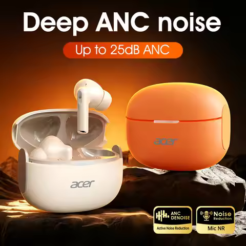 Acer Ohr682 In-Ear Wireless Headphones Anc Active Noise Reduction Bluetooth 6.0 Stable Connection Hi