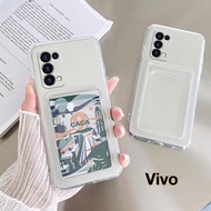 Casing Vivo V20SE V21 E V21E V23 V23E V27 V27E Transparent Casing With Slot Card Holder Wallet Case