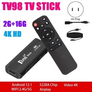 【Limited stock】 Tv98 Tv Smart Tv Box 2g16g Android12.1 2.4g 5g Wifi Easy Install Plug