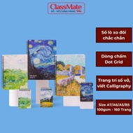 XO Classmate Notebook Dot Grid Spring Notebook 160 Pages, Van Gogh Notebook Size B5/A5/A6/A7 Notes, 