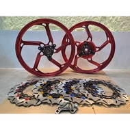 NVX V1 V2 SMRT Forged Rim Sport Rim 5 Batang 1.6/1.6*17 Drum/ Disc 260mm Disc and Bracket NVX115