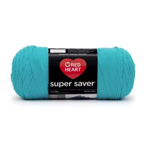 Super Saver Worsted Weight Acrylic Yarn for Knitting Crochet, 7 Ounces 364 Yards, Turquoise Color, B