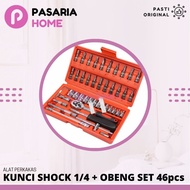 1/ 4 Socket Wrench + Socket Screwdriver Set 46 Pcs Tool Set Socket Wrench