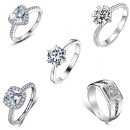 One Carat Six-Claw Diamond Ring October Ring Ladies Wedding Ring Simulation Zircon Proposal Ring Acc