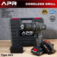 Bor cordless APR JAPAN type A 21v mesin bor baterai multifungsi