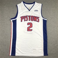 Pistons Embroidered basketball jersey jersey White 2 Cunningham basketball jersey