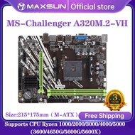 1 MAXSUN Motherboard Challenger A320M.2-VH AMD M.2 Sata3 RAM DDR4 Supports Ryzen 1000-5000 CPU AM4 Socket 3600 4650 5600G 5600X