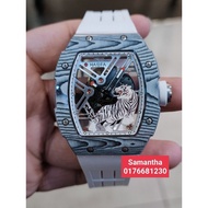 HAOFA 3D TIGER AUTOMATIC CARBON FIBRE WATCH 1973-WHITE