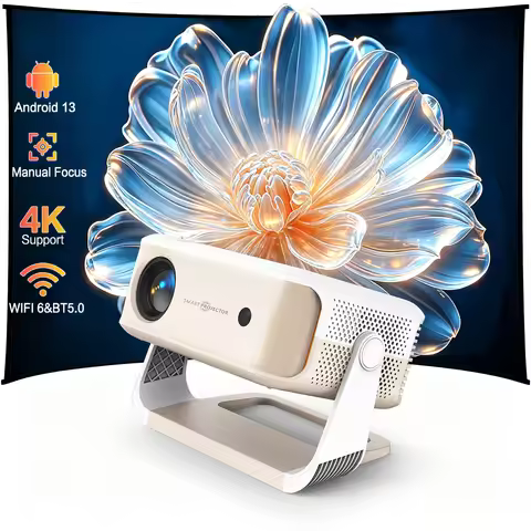Mini Projector Android 13 Protable Native 1080P Support 4K Decode Manual focus Amlogic T950S 1+8G WI