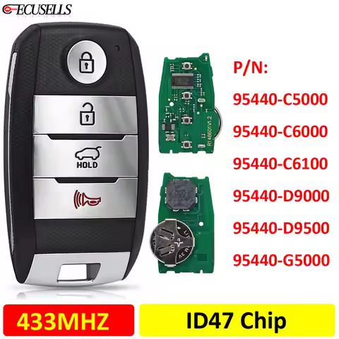 Ecusells Remote Car Key 433Mhz ID47 Chip for Kia Sorento 95440-C5000 95440-C6000 95440-C6100 95440-D