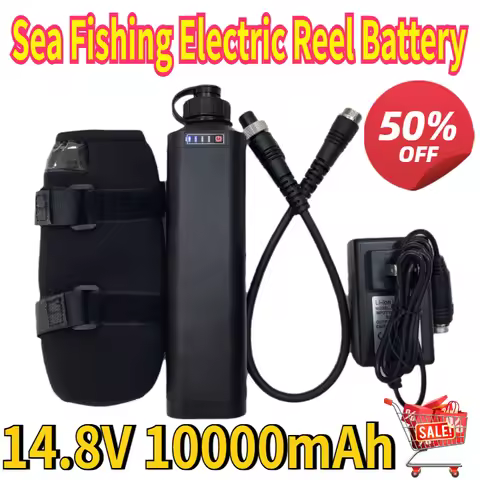 Sea Fishing Electric Reel Battery 14.8V 10000mAh Rechargeable Replacement Fishing Reel Lithium Ion 2