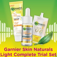 Garnier Light Complete 3pc Trial Set/ Booster Serum 7.5ml/ Super Essence 7.5ml/ SPF19 Cream 7ml/ Sak