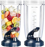 Upgrade Blender Cups Fit for Nutribullet 600w/900w, Replacement Parts 32oz Cups with Flip-Top To-Go-