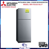 MITSUBISHI MR-FS51ES-SSL-P 398L 2 DOOR REFRIGERATOR, FREE DELIVERY, FREE INSTALLATION, 3 TICKS, MR-FS51ES, SILVER