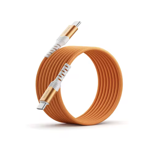 KUXIU 240W Magnetic Fast Charge Data Cable Auto-Coiling Cable 1.5M USB-C to USB-C For Phones/iPad/Ta