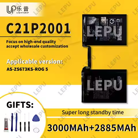 ASUS ZS673KS ROG 5 Battery Original C21P2001 5885mAh Battery + Tools Replacement Battery 3000mAh 288