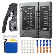 NOYAFA Rechargeable Network Cable Tester with RJ45 Crimp Tool, RJ11 RJ45 CAT5 CAT6 CAT7 Ethernet Cab