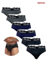 6 piezas de ropa interior sexy para hombres, calzoncillos de poliéster cómodos y transpirables, panties, slips, jockstrap, brasileños suaves