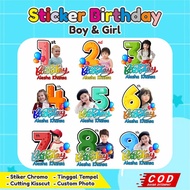 Boy &Girl birthday Stickers Custom sticker/s, birthday Stickers, Just Stick It On