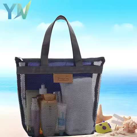 Travel Beach Bag Tote Bag with Mesh Pockets Outdoor Swimmer Toiletry Bag Organizer Packing Cube Carr