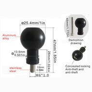 Aluminum 17mm/25mm Ball Head Adapter to M6 M8 M10 Bolt for RAM Garmin Mount Motorcycle Phone Holder