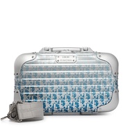 RIMOWA, Christian Dior Blue Gradient Aluminum Carry on Case Silver Hardware