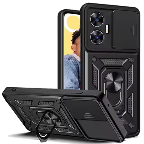 For OPPO Realme C55 C53 Case Shockproof Armor Car Holder Phone Cover For Realme 11 10 Pro Plus 5G Ca