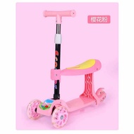 LODER Kids Scooter 2 in 1 Sit and Stand Scooter 3 Wheel Balance Scooter Foldable Adjustable Scooter 